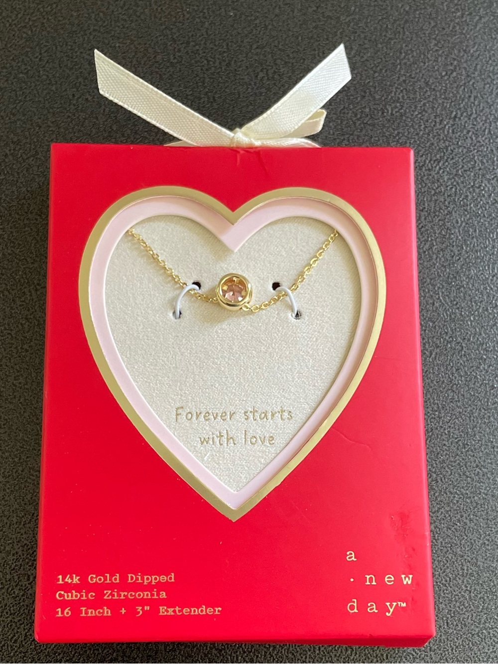 14K Gold Dipped Pink Cubic Zirconia Necklace